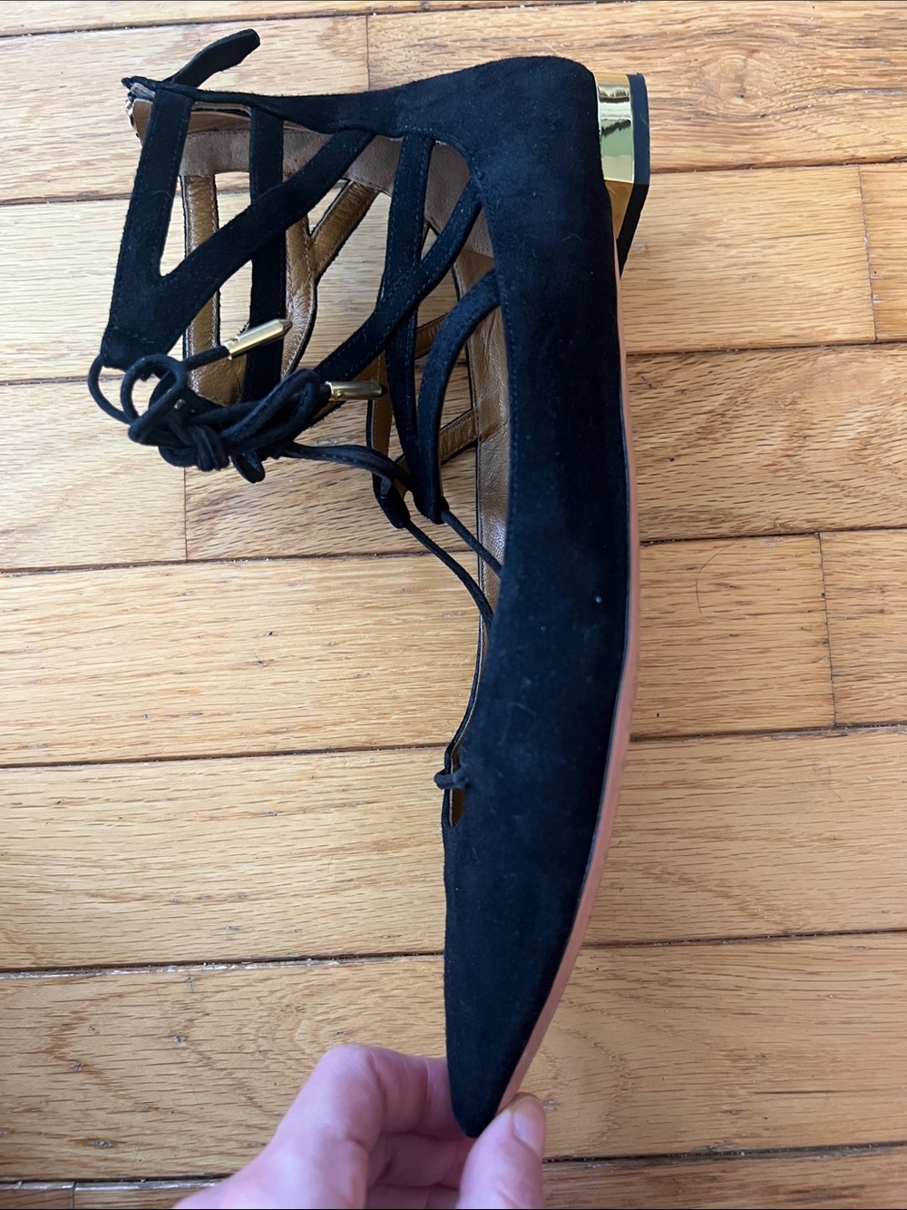 Aquazzura Suede Belgravia Flats, Size 38 - Picture 7 of 15